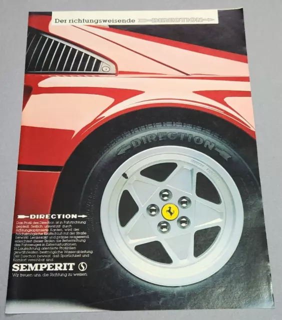 4. Semperit Direction Reifen Räder - Ferrari Werbeanzeige Werbung Reklame 1988