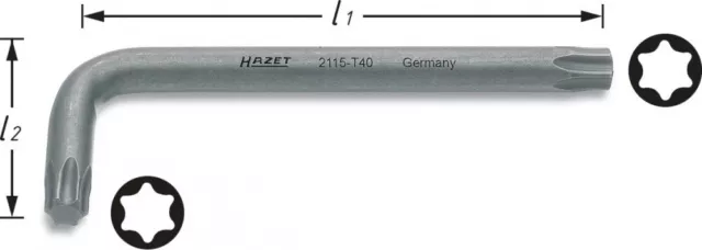 Hazet Tournevis à Angle Intérieur Torx Profil - 30 MM 2115-T30