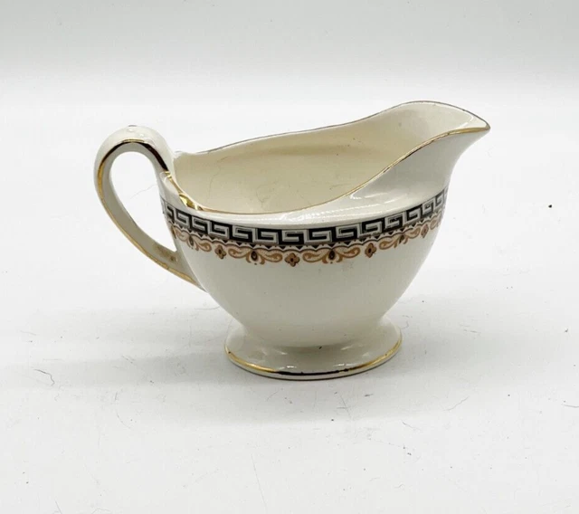 Brocca Crema Latte Vintage Burleigh Ware Crema Crema Crema Modello Chiave Greca