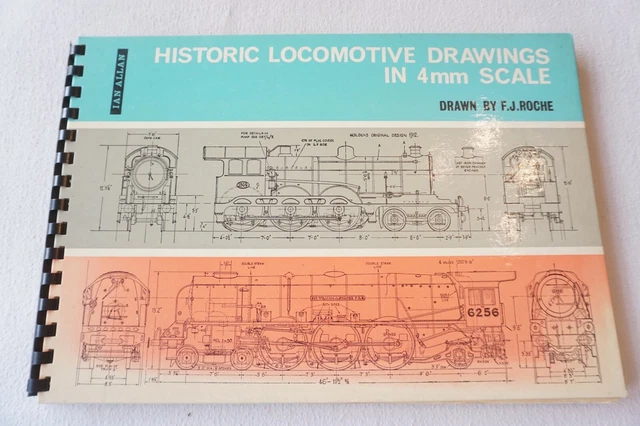 1972 IAN ALLAN Historic Locomotive Drawings in 4mm Scale Book F J Roche ...