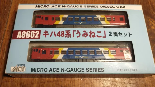 Micro Ace A8662 Kiha48 Series Umineko 2-Car Set interior lights fitted n scale