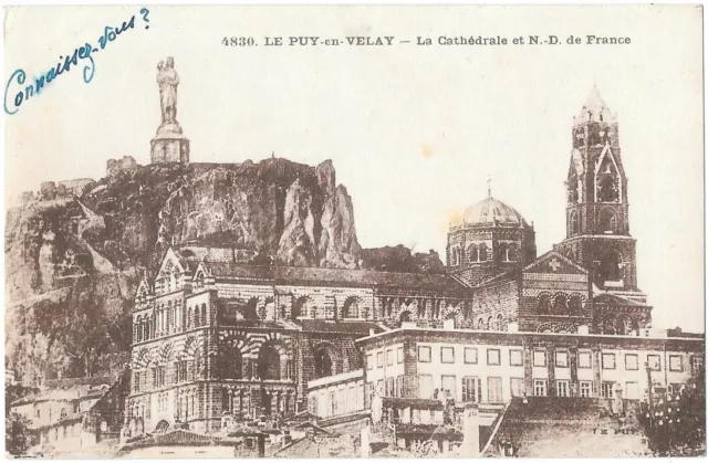 Le Puy-en-Velay 43 La Cathédrale et N-D de France CPA écrite à Mme Blache ~1920