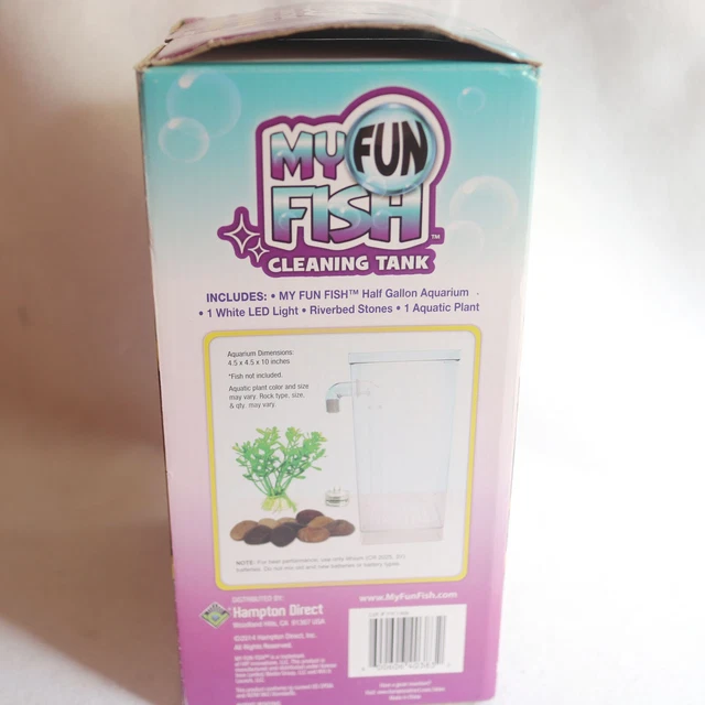 My Fun Fish Self Cleaning Fish Tank AS Seen on TV New Open Box Plant Rocks Light 3