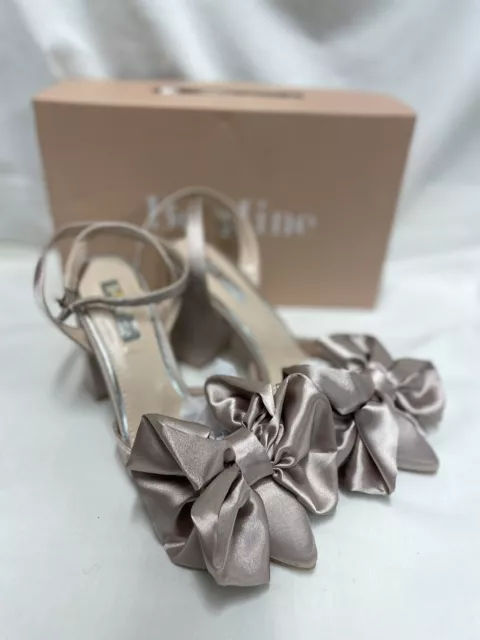 "Scarpe da sposa blush raso Be Mine cinturino alla caviglia sandali UK 3 EU 36 tacco alto 3,5"