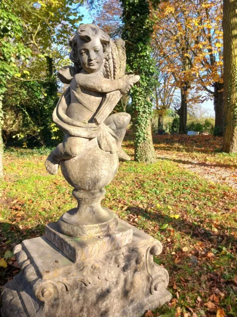 Grand putti de parc de château saison des moissons hauteur 1m sans socle