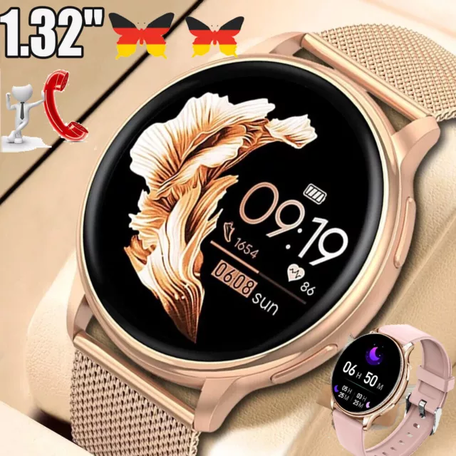 Damen Smartwatch Bluetooth Armband Uhr Fitness für iOS iPhone Android Samsung