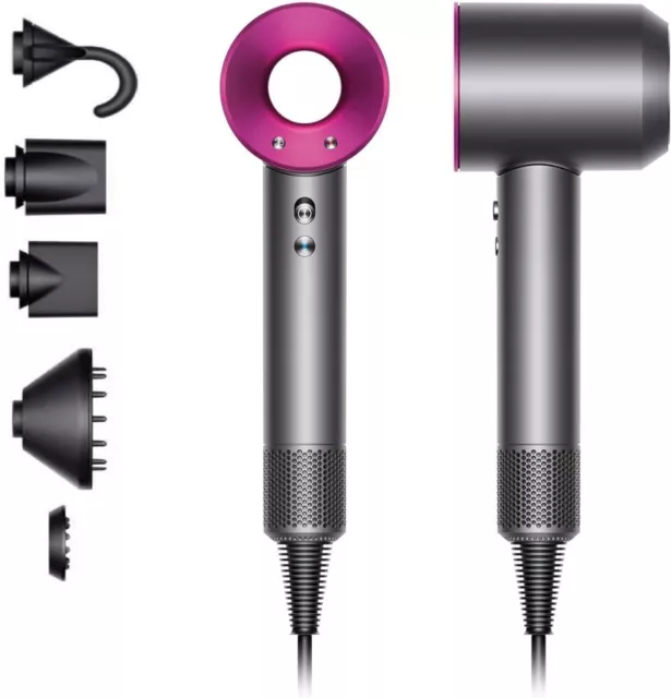 VIVID Pro Supersonic Dyson Design Hair Dryer with New Attachments 2000W. Fuchsia