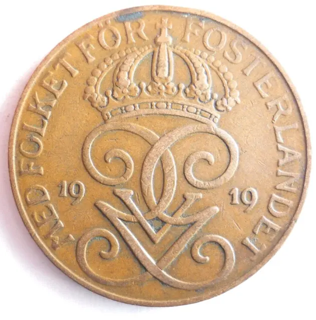 1919 Sweden 5 ORE - Excellent Collectible Coin Sweden Bin #2
