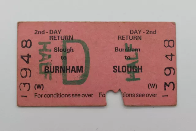 BRB(W) Railway Ticket 3948 BURNHAM to SLOUGH 10 JUL 81