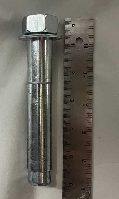 5 Pcs) CONCRETE SLEEVE ANCHOR, 3/4"-10 X 5", 5 3/4" OAL, 7/8" ANCHOR DIA., Zinc