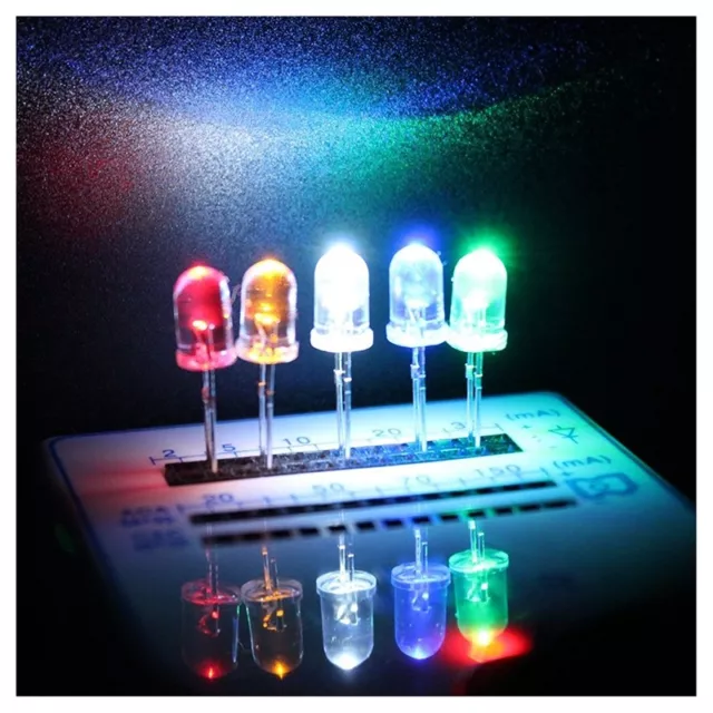 300 pcs 3mm 5mm LED Light Kit White Yellow Red Green Blue Assortment with Case