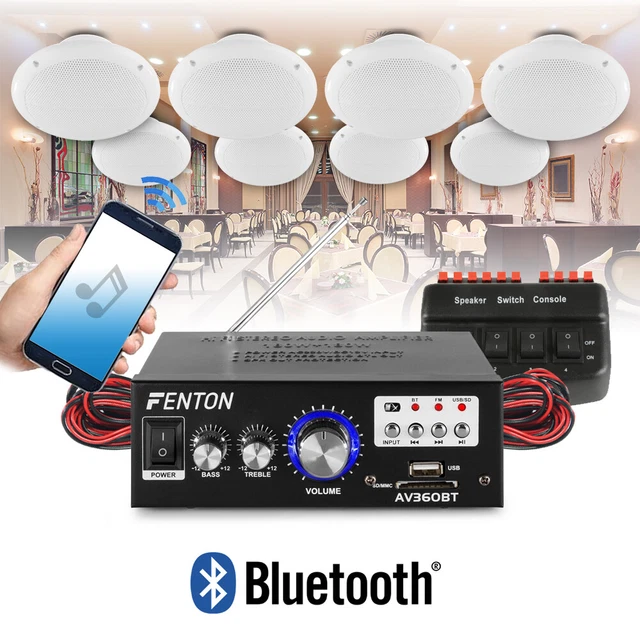 CEILING SPEAKERS BLUETOOTH Amplifier System Cafe Restaurant Shop Select