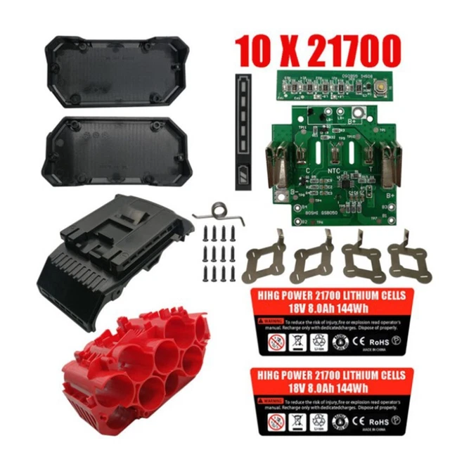 Componente batteria agli ioni di litio BAT618 alloggiamento in plastica con circuito PCB 10x21700