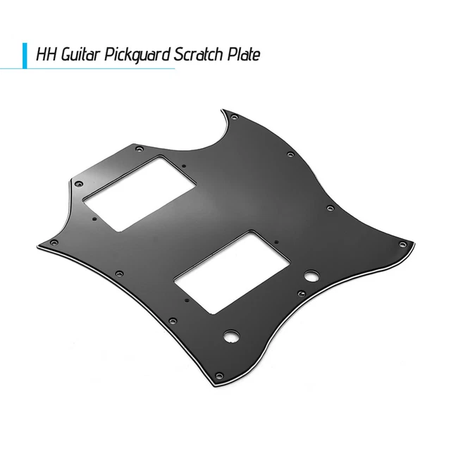 PVC HH Guitar Pickguard Scratch Plate for SG Electric Guitars 3 Ply Black Y4H8