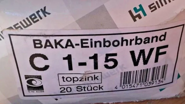 Simonswerk Baka Einbohrband C1-15 WF Topzink Gold BAKA Band 3-teilig NEU 3