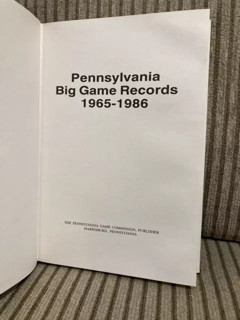 Hardcover Book Pennsylvania Big Game Records 1965-1986, 1988 PA Game Commission 3