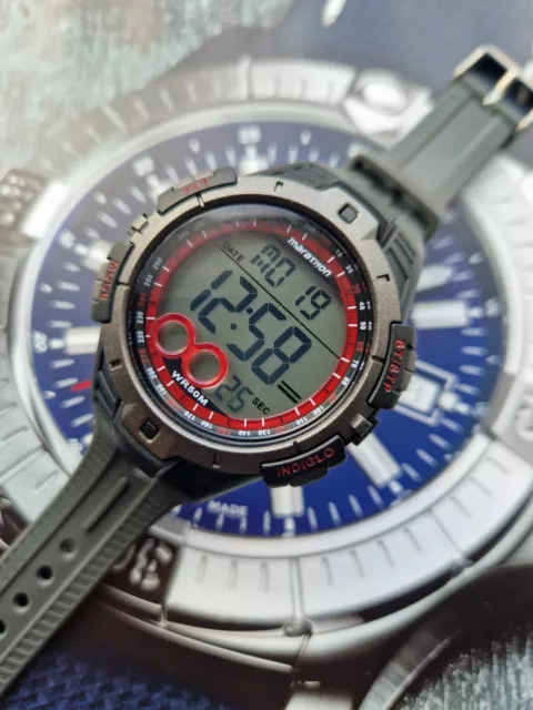 TIMEX MARATHON INDIGLO Digital Men s Red Watch In Mint Condition