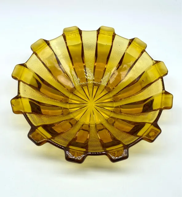 Piatto ciotola decorativo Art Déco STOLZE con ambra pressata vetro - anni '30 - ceco