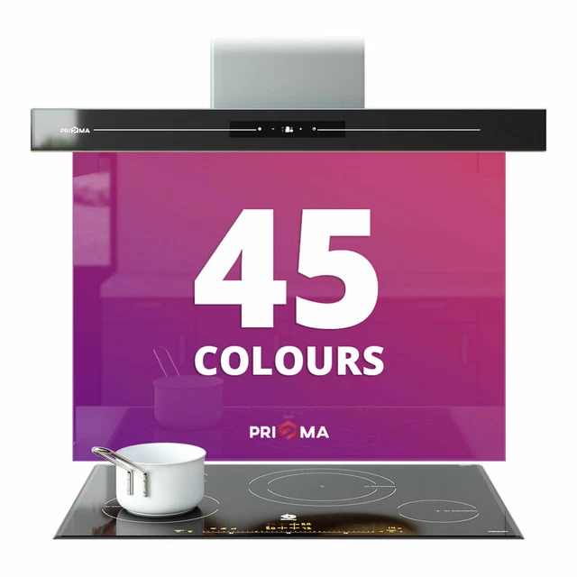 KITCHEN GLASS SPLASHBACK Toughened Tile Cooker Panel Various Colours ...