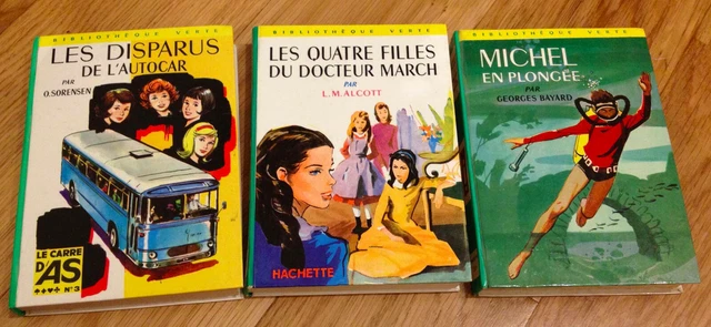 LOT DE 3 livres de la bibliothèque verte Hachette années 50 et 60 EUR
