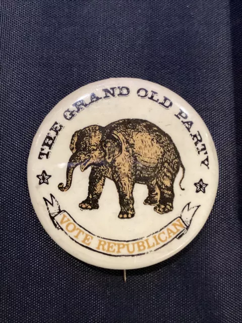 The Grand Old Party Elephant Image Vote Republican 1967 Art Fair Pin