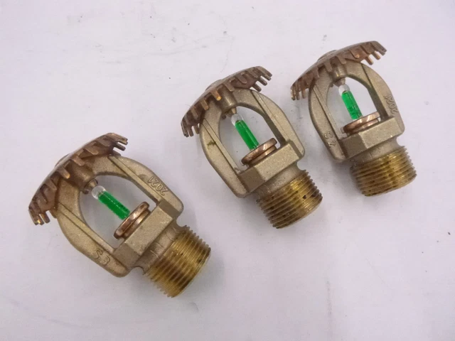 3 Pack Tyco Fire Sprinkler Brass Upright 155 F- 68 C- 5mm