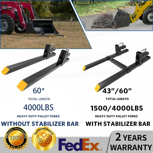 1500lb/4000lbs Pallet Forks Clamp On 60" For Loader Tractor Bucket Forks Attach