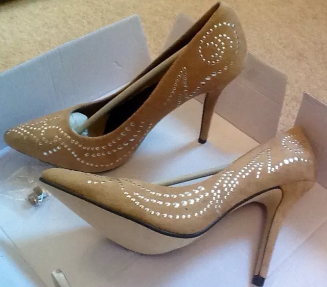 Nude studded court shoes top