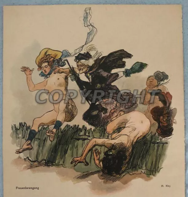 Frauenbewegung . Jugendstil Heinrich Kley. RAR