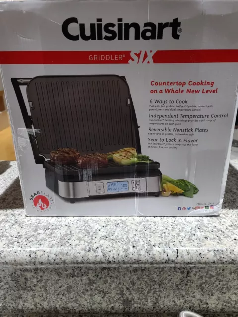Cuisinart Smokeless Griddler Indoor Grill Panini Press  + Extra Plate -Free Ship