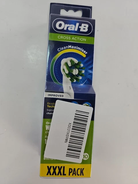 Cabezales de cepillo eléctricos de repuesto Oral-B Cross Action CleanMaximiser (paquete de 10 quilates)