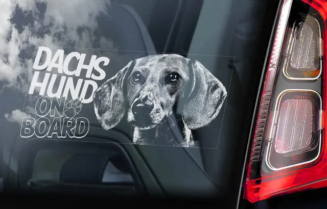 DACHSHUND Car Sticker, Teckel Dackle Dog Window Bumper Sign Decal Gift Pet - V07