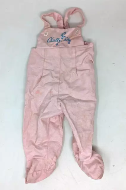 VTG 1962 Mattel Chatty Baby Doll 343 Pink Coverall Overall Playtime Clothes AA23