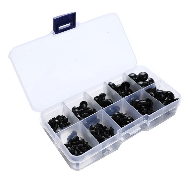 100 pz/set 6-12 mm nuovo burattino bambini giocattolo occhi plastica occhio di sicurezza fai da te per un * jy