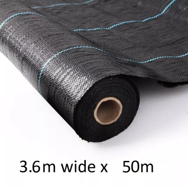 3.6m x 50m Weed Mat 90 GSM Weedmat Garden Cover Matting Control Black 3600mm