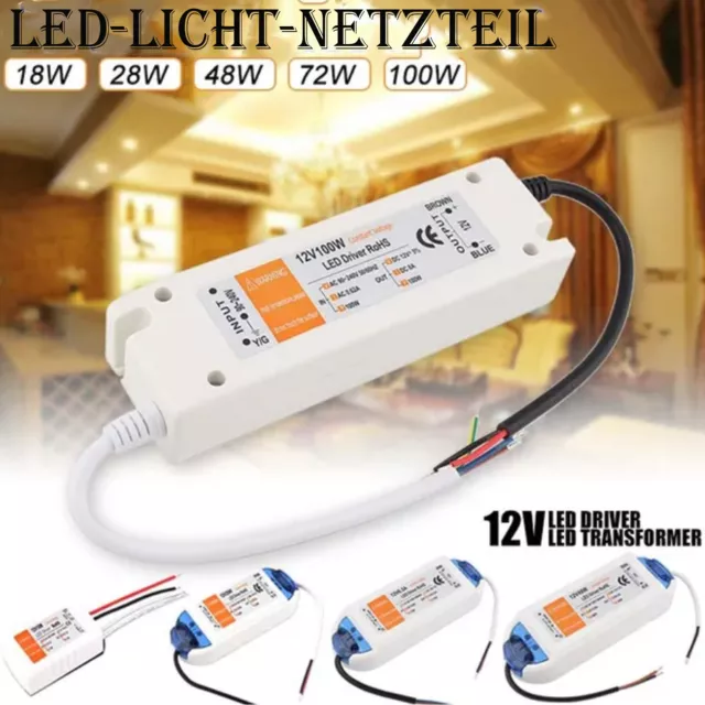 12V led Trafo Netzteil Treiber  Netzadapter Driver Schaltnetzteil fuer LED Strip