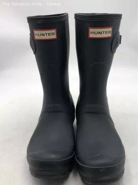 Hunter Womens Black Waterproof Mid Calf Pull On Rain Boots Size US 7