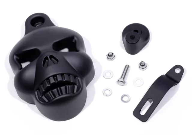 Hupenabdeckung Totenkopf Skull Schwarz Horn Cover für Harley-Davidson Big Twin