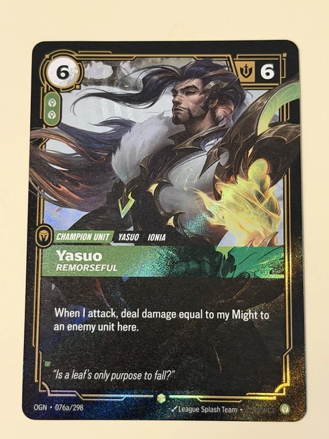 RIFTBOUND TCG - Yasuo - Remorseful (Alternate Art) (Foil, Showcase ...
