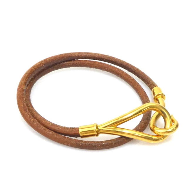 HERMES, Paris. Collier Ras De Cou Modèle Jumbo En Cuir Naturel Ferm 44375