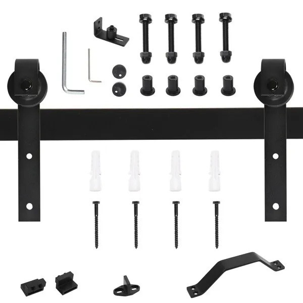 6.6 FT Sliding Barn Door Hardware Kit Slide Smoothly Quietly,Easy Install with S