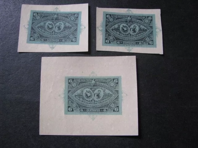 Guatemala Stamp 3 Cut Squares from 1897 Lot