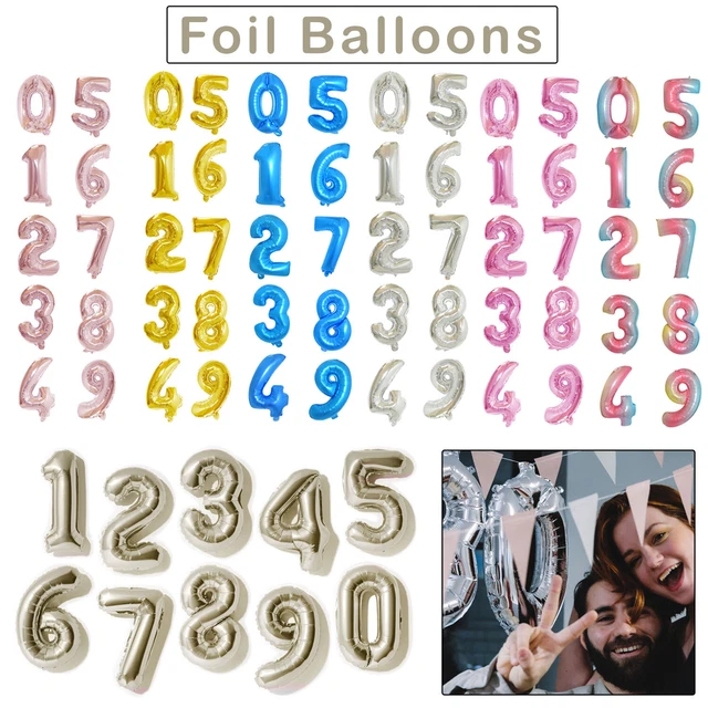 DekoRex® 18 Globo En Argentado 100cm De Alto Decoración Cumpleaños Para