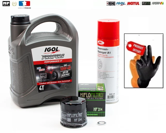 Kit Entretien Moto Yamaha MT125 2014-2019 - Huile 10W40 1L + Filtre HF141 + Bougie NGK CR9E - 14
