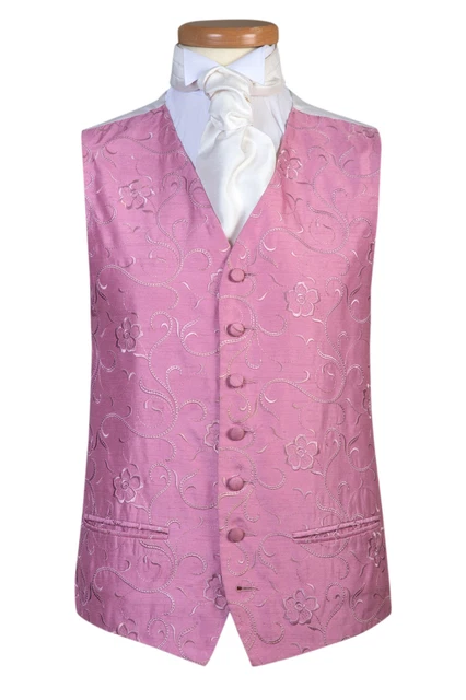 Rosa Gilet Mulinello da Uomo E Paggetto Abito Sposa Ballo Smoking M L XL 2XL 3XL