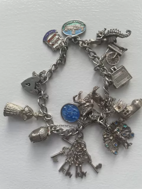 vintage sterling silver charm bracelet charms