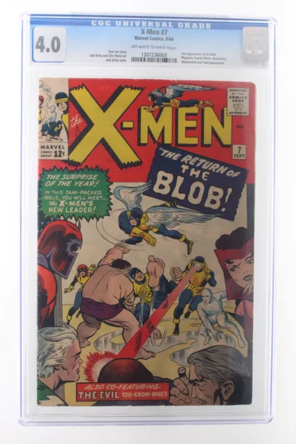 X-Men #7 - Marvel Comics 1964 CGC 4.0 2nd appearance of the Blob. Magneto, Scarl