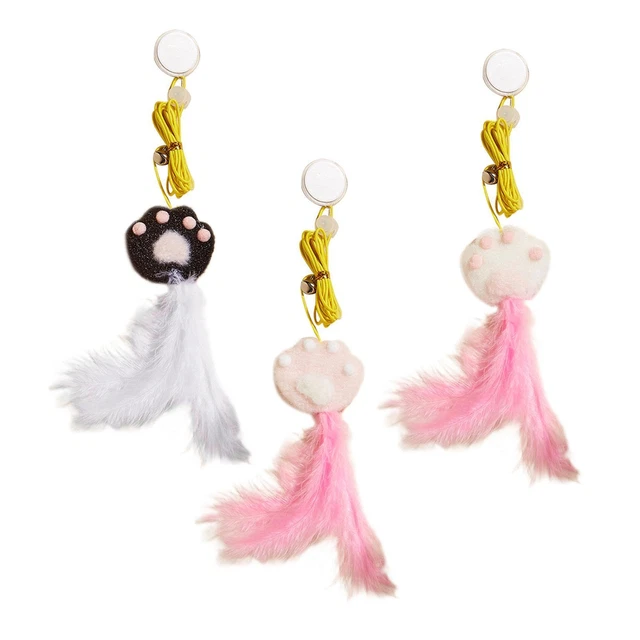 Rétractable Suspendu Chat Plume Jouet Chat Teaser Jouet Interactif Chat