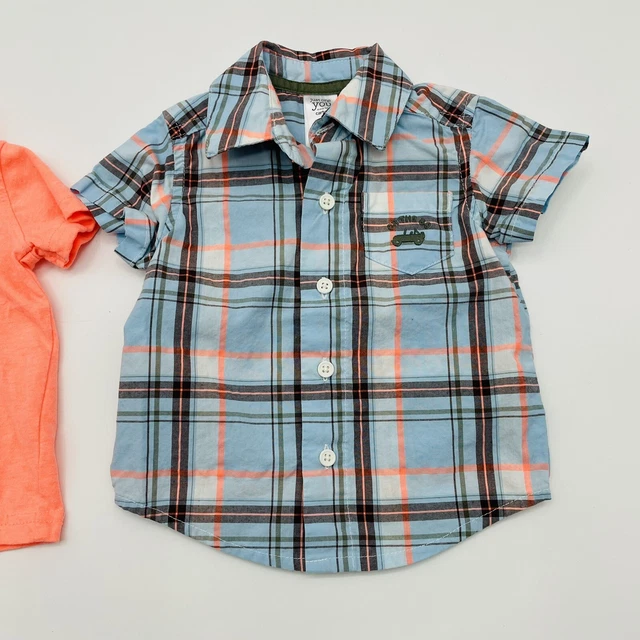 Carters Baby Infant Boy 3 Months 2 Piece Short Sleeve Polo & Dress Shirt Lot 749 3