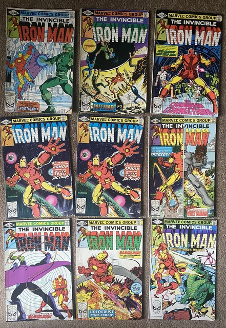 The Invincible Iron Man Lot of 9 - Marvel Comics, 1980-82 (Bronze Age) - VG